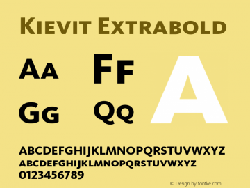 Kievit Extrabold Version 001.000 Font Sample