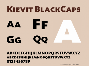 Kievit BlackCaps Version 001.000 Font Sample