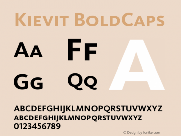 Kievit BoldCaps Version 001.000 Font Sample