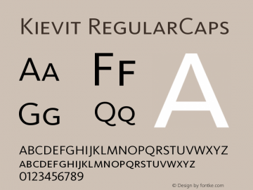 Kievit RegularCaps Version 001.000 Font Sample
