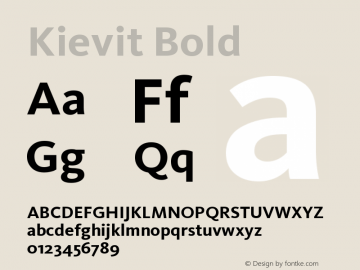 Kievit Bold Version 001.000 Font Sample