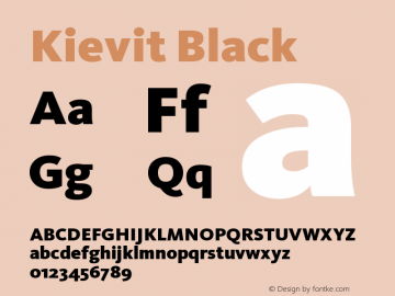 Kievit Black Version 001.000 Font Sample