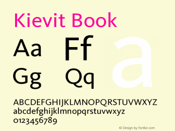Kievit Book Version 001.000 Font Sample