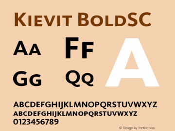 Kievit BoldSC Version 001.000 Font Sample