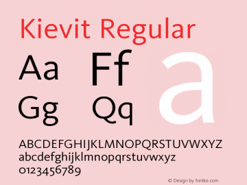 Kievit Regular Version 001.000 Font Sample