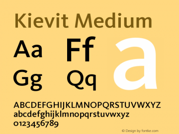 Kievit Medium Version 001.000 Font Sample