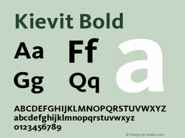 Kievit Bold Version 001.000 Font Sample