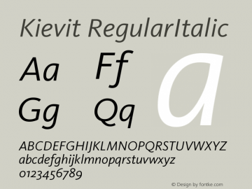 Kievit RegularItalic Version 001.000图片样张