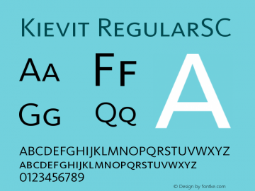 Kievit RegularSC Version 001.000 Font Sample