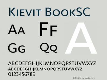 Kievit BookSC Version 001.000 Font Sample