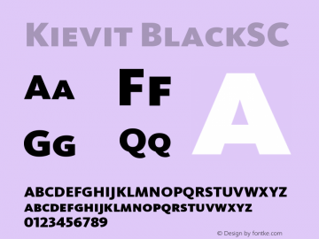 Kievit BlackSC Version 001.000 Font Sample