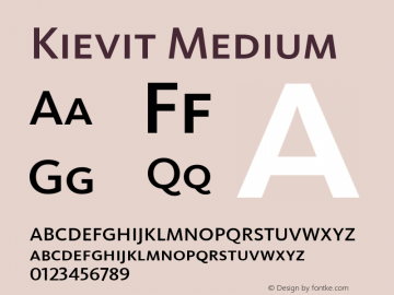 Kievit Medium 001.000 Font Sample