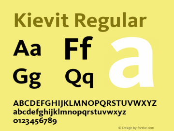 Kievit Regular 001.000 Font Sample