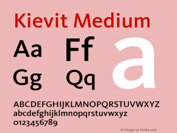 Kievit Medium 001.000 Font Sample