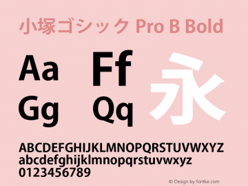 小塚ゴシック Pro B Bold Version 1.005;PS 1.002;Core 1.0.35;makeotf.lib1.5.4492图片样张