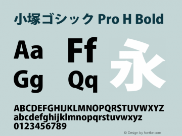 小塚ゴシック Pro H Bold OTF 1.004;PS 1.001;Core 1.0.29;makeotf.lib1.4.0图片样张