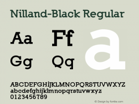 Nilland-Black Regular 1.0 2005-03-11 Font Sample