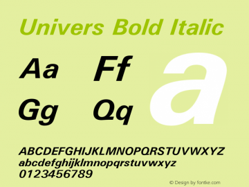 Univers Bold Italic 19: 94024: 1998图片样张