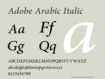 Adobe Arabic Italic Version 1.017图片样张