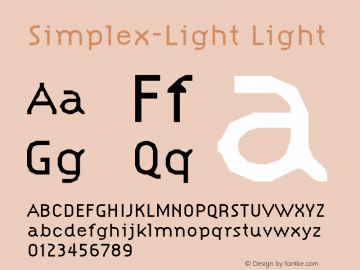 Simplex-Light Light Version 1.00 Font Sample