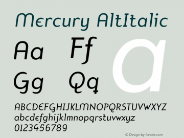 Mercury AltItalic Version 001.000 Font Sample