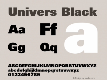 Univers Black Version 001.000 Font Sample