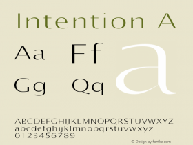 Intention A Version 1.000 Font Sample