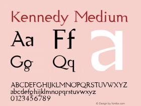 Kennedy Medium Version 001.000 Font Sample