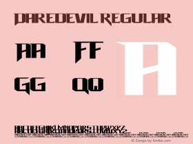 Daredevil Regular Unknown Font Sample