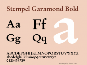 Stempel Garamond Bold Version 001.002 Font Sample