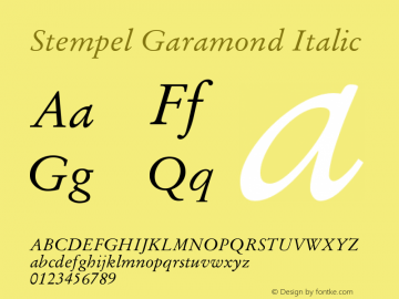 Stempel Garamond Italic Version 001.002图片样张