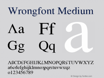 Wrongfont Medium Version 001.000 Font Sample