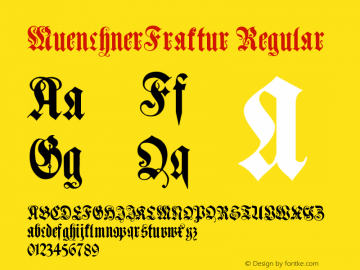 MuenchnerFraktur Regular OTF 1.000;PS 001.000;Core 1.0.29 Font Sample