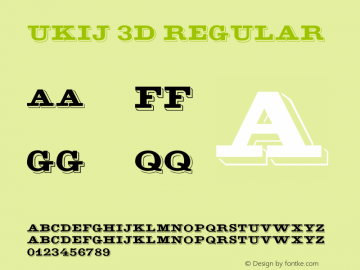 UKIJ 3D Regular Version 3.10 April 8, 2011 Font Sample