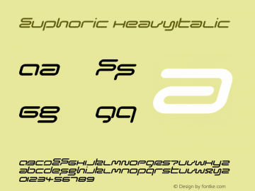 Euphoric HeavyItalic Version 001.000 Font Sample