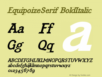 EquipoizeSerif BoldItalic Version 001.000图片样张