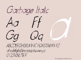 Garbage Italic Version 001.000图片样张