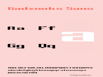 Gadzooks Sans Version 001.000图片样张