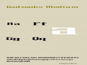 Gadzooks Medium Version 001.000 Font Sample