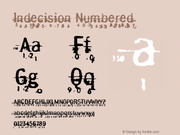 Indecision Numbered Version 001.000 Font Sample