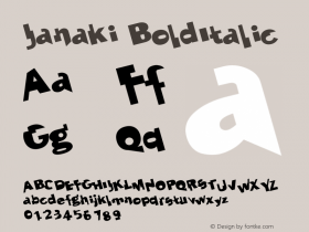 Janaki BoldItalic Version 001.000 Font Sample