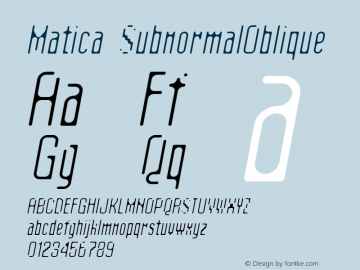 Matica SubnormalOblique Version 001.000图片样张