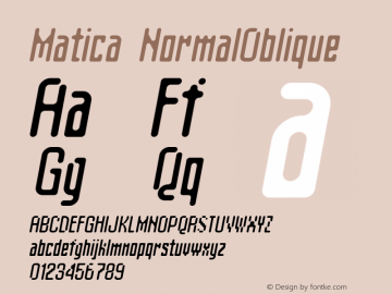 Matica NormalOblique Version 001.000图片样张