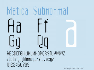 Matica Subnormal Version 001.000图片样张