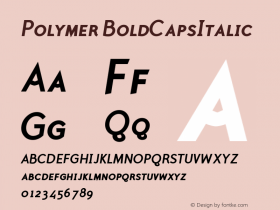 Polymer BoldCapsItalic Version 001.000 Font Sample