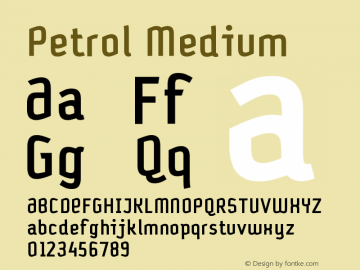 Petrol Medium Version 001.000 Font Sample