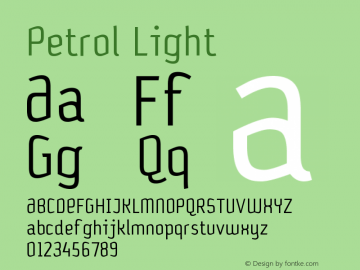 Petrol Light Version 001.000 Font Sample