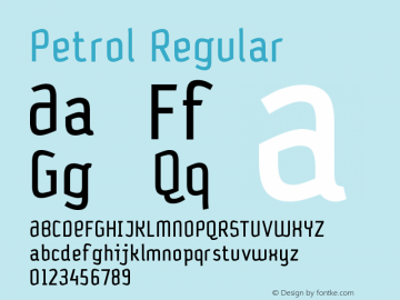 Petrol Regular Version 001.000 Font Sample