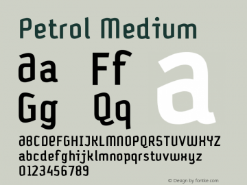 Petrol Medium Version 001.000 Font Sample