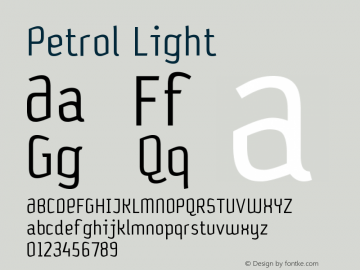 Petrol Light Version 001.000 Font Sample